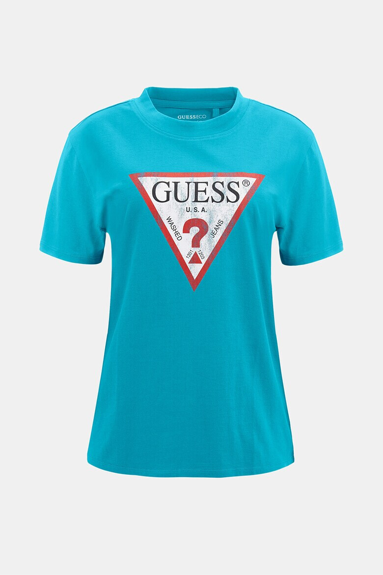 GUESS Памучна тениска с лого - Pepit.bg