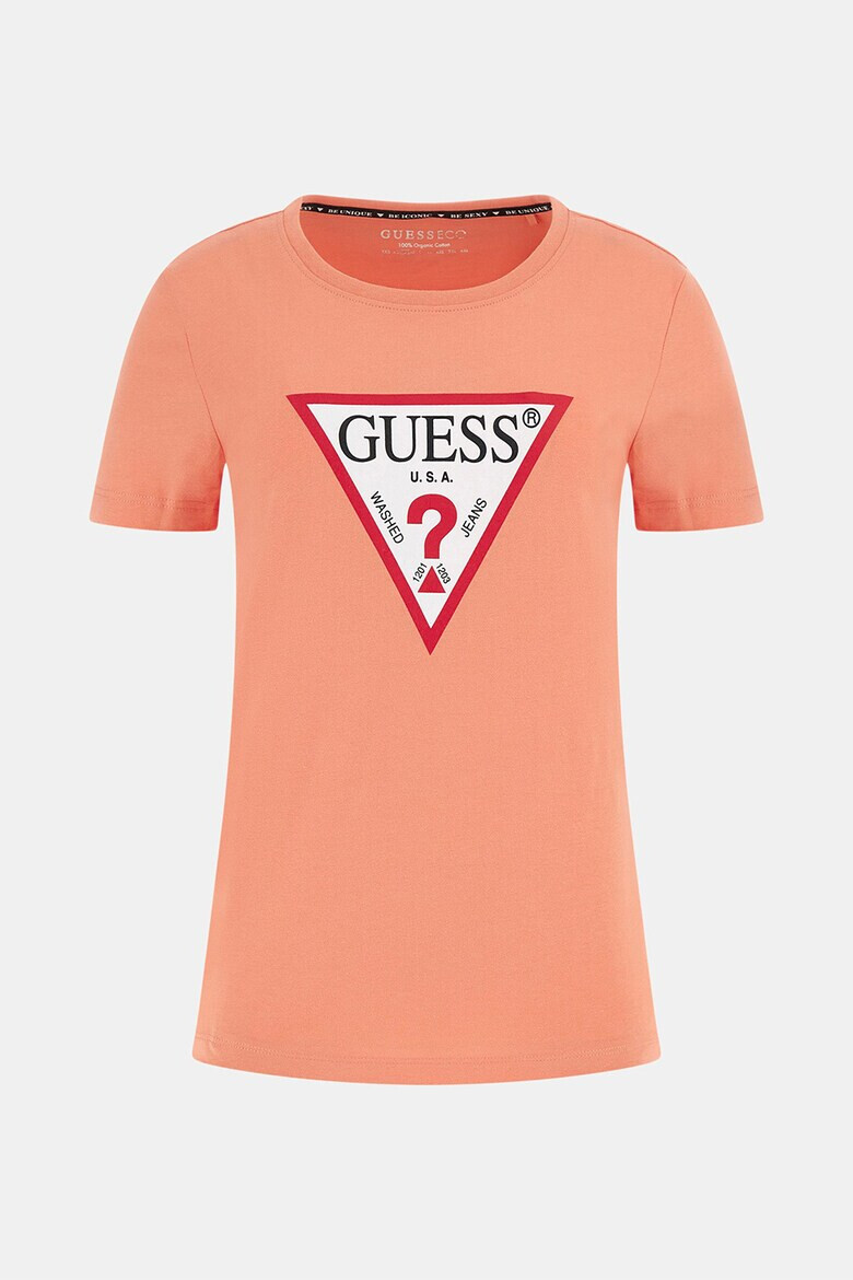 GUESS Памучна тениска с лого - Pepit.bg