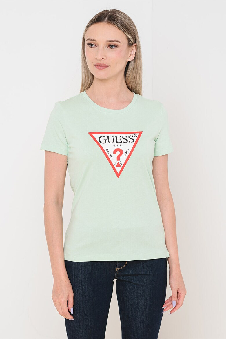 GUESS Памучна тениска с лого - Pepit.bg