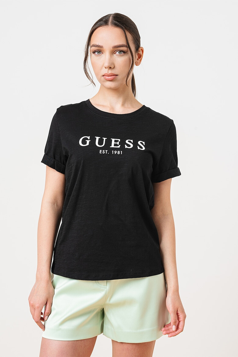GUESS Памучна тениска с лого - Pepit.bg