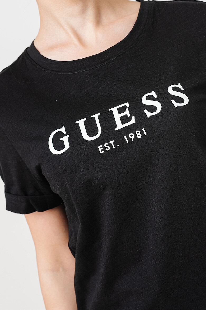 GUESS Памучна тениска с лого - Pepit.bg
