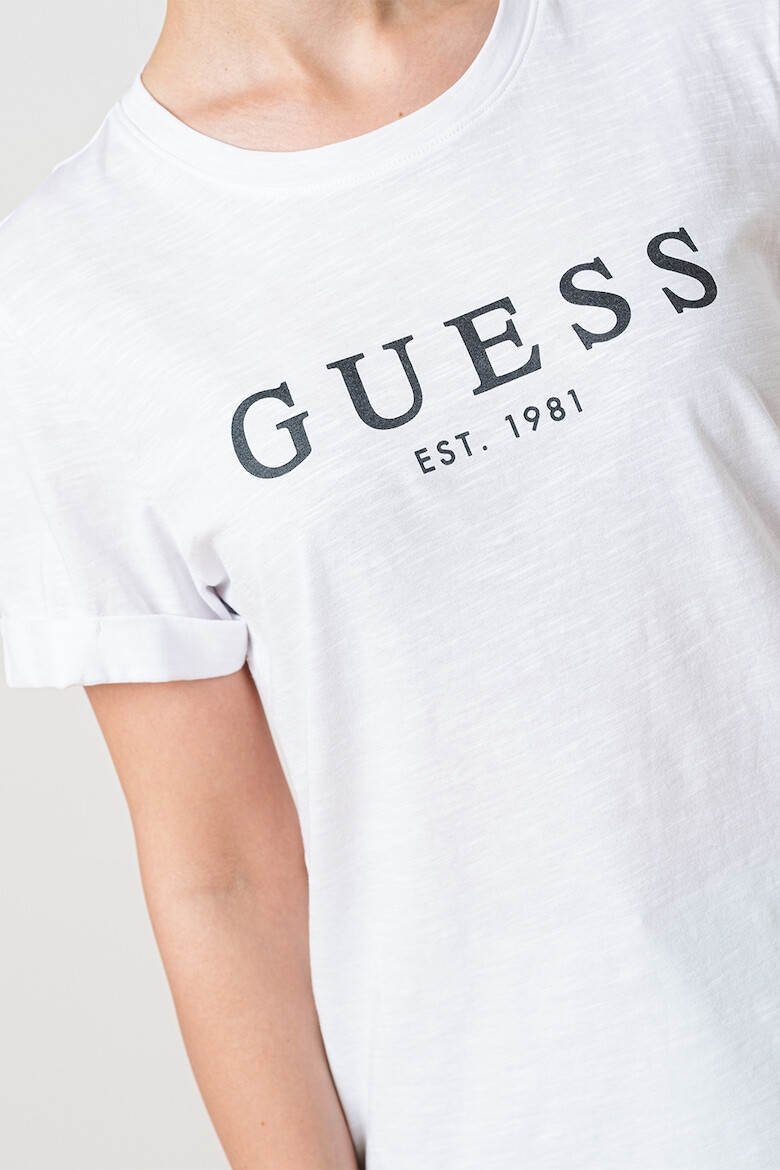 GUESS Памучна тениска с лого - Pepit.bg