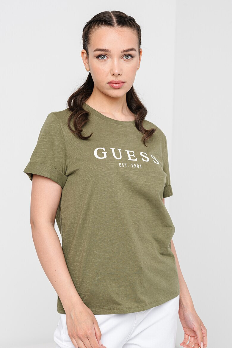 GUESS Памучна тениска с лого - Pepit.bg