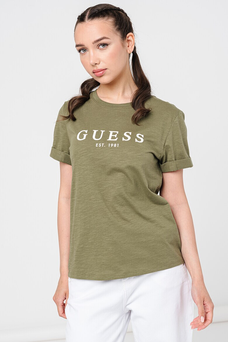 GUESS Памучна тениска с лого - Pepit.bg