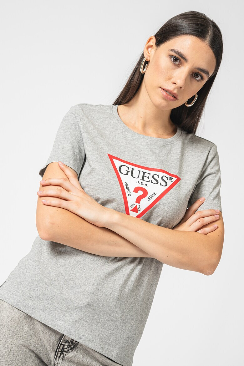 GUESS Памучна тениска с лого - Pepit.bg