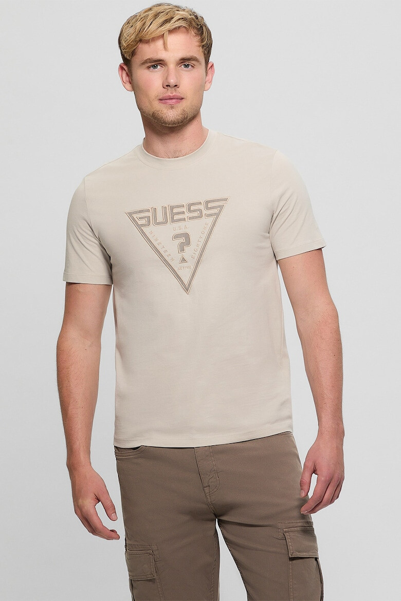 GUESS Памучна тениска с лого - Pepit.bg