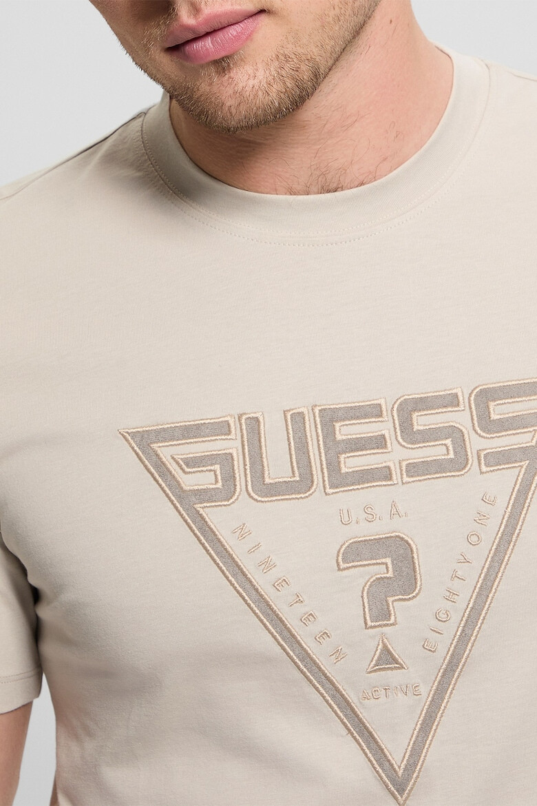 GUESS Памучна тениска с лого - Pepit.bg