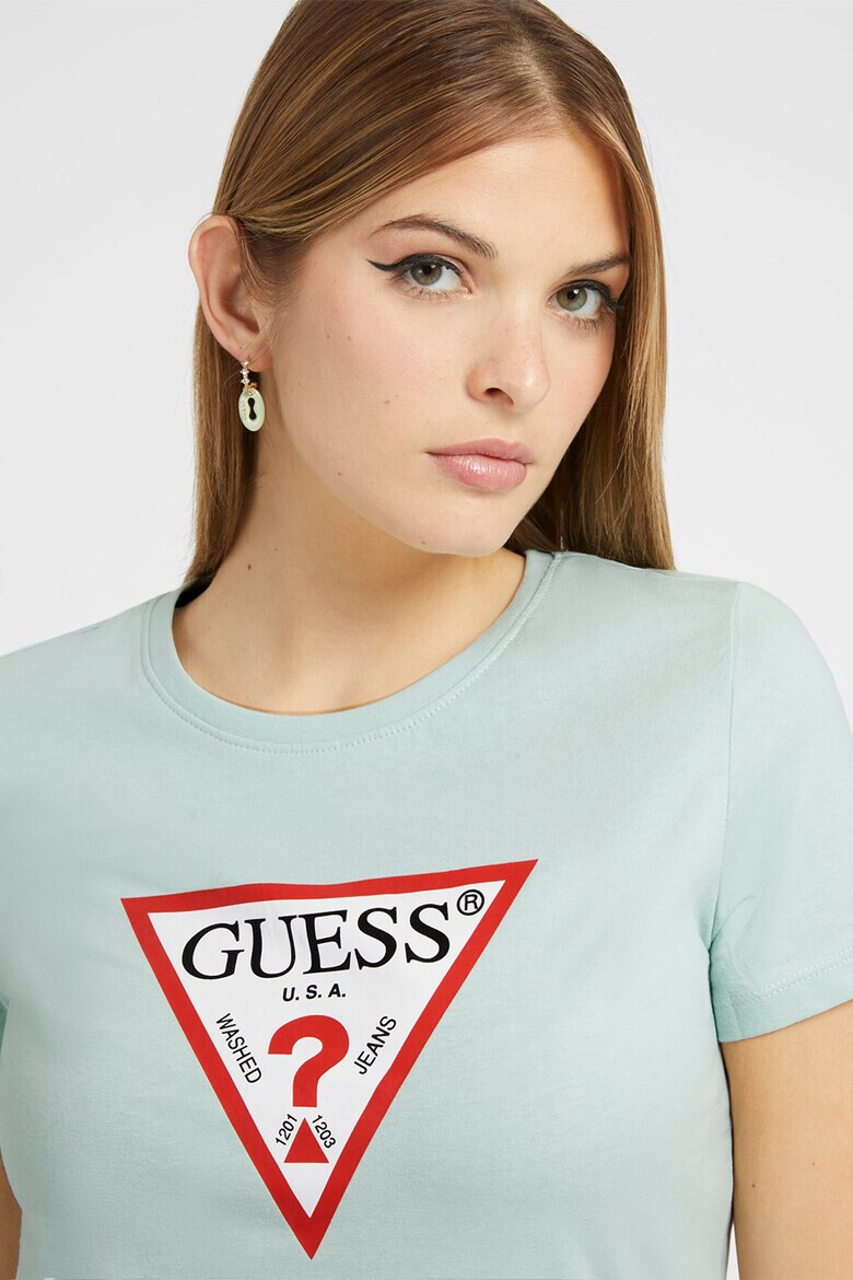 GUESS Памучна тениска с лого - Pepit.bg
