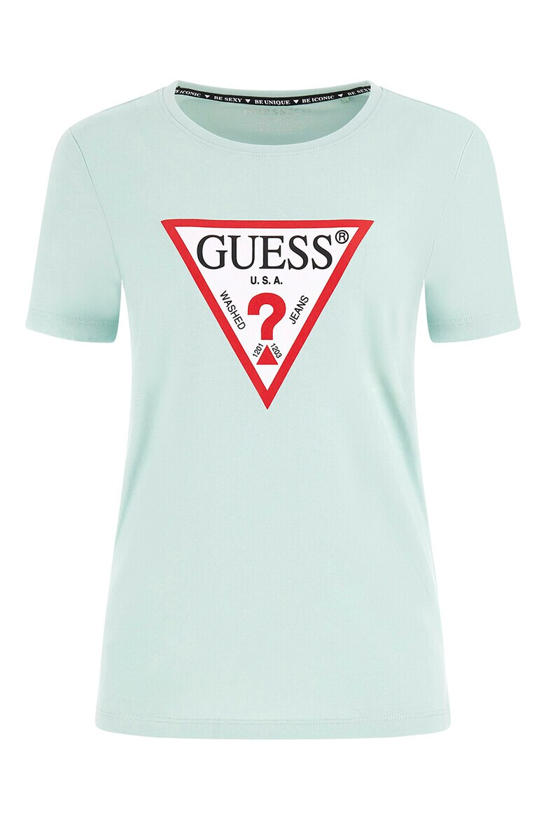 GUESS Памучна тениска с лого - Pepit.bg