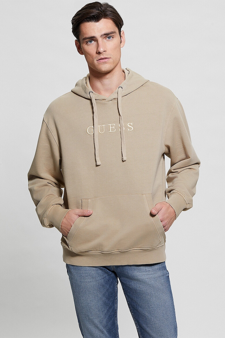 GUESS Памучно худи с джоб кенгуру - Pepit.bg