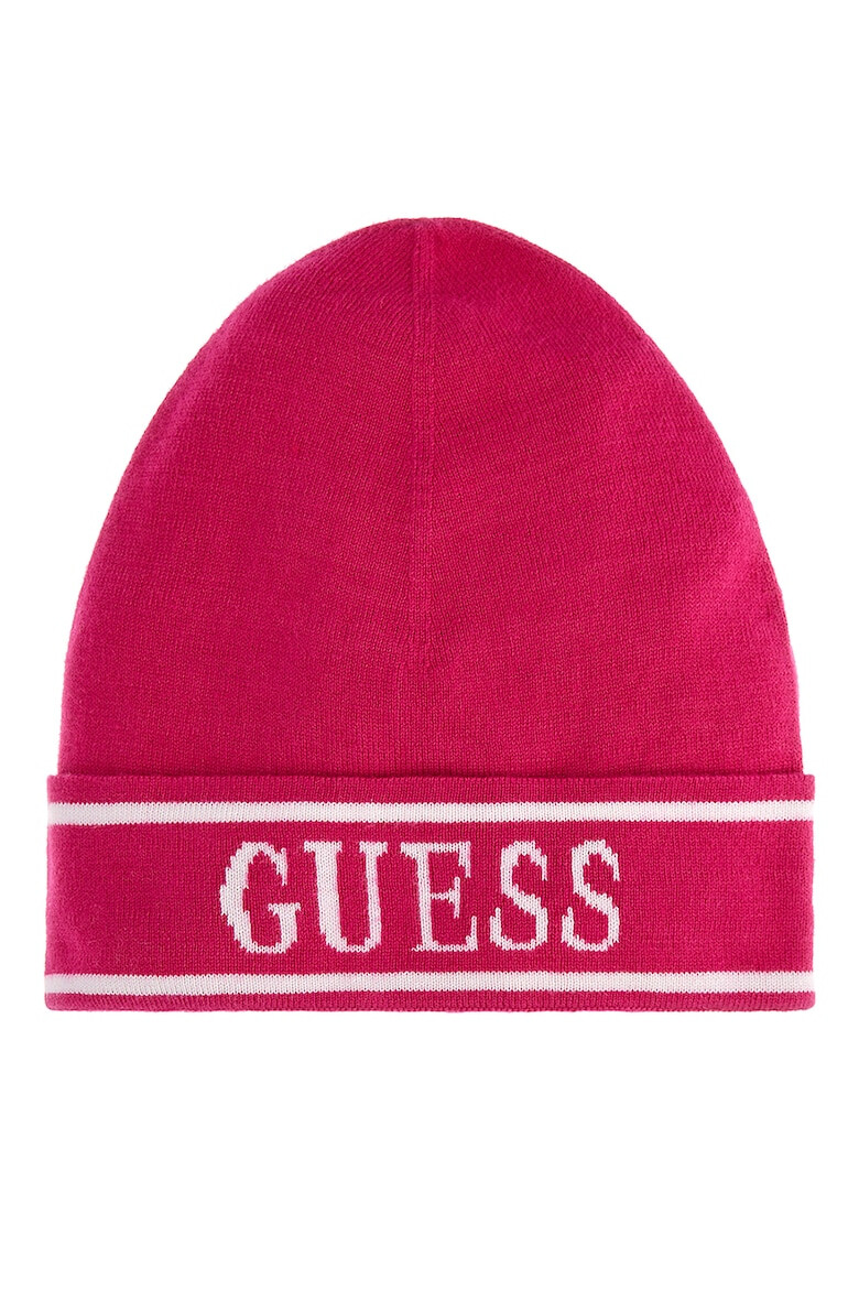 GUESS Плетена шапка с лого - Pepit.bg