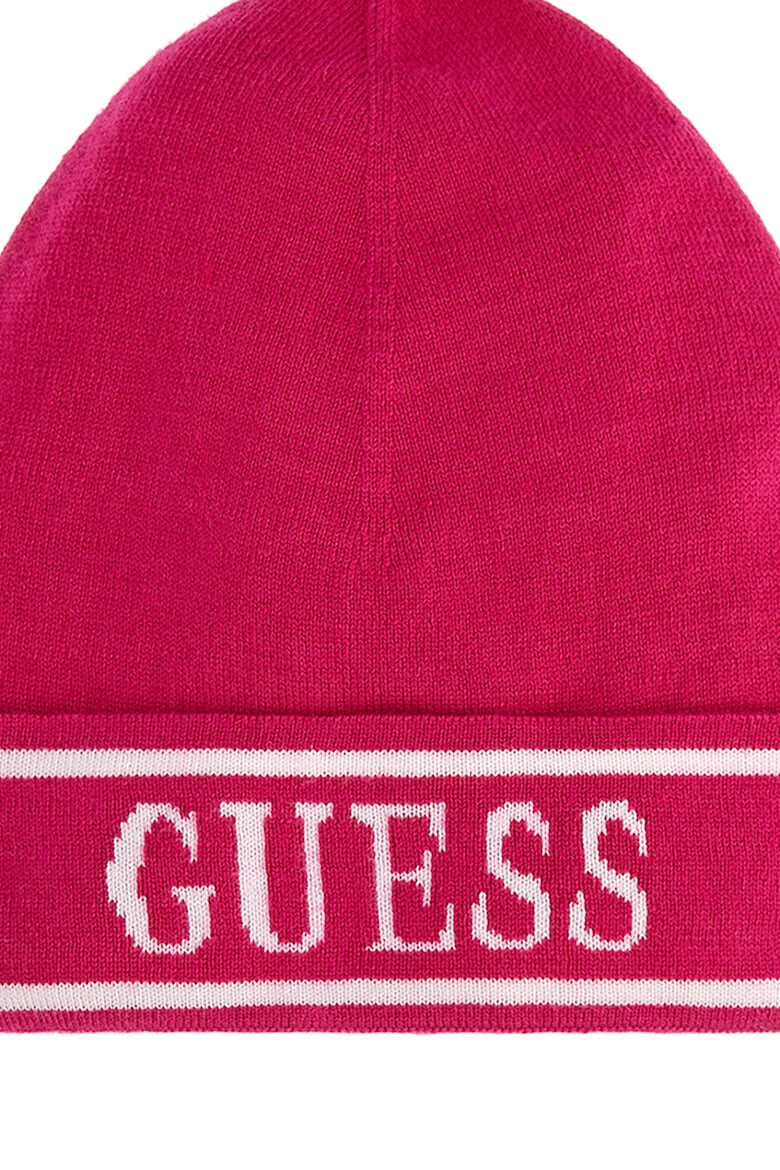 GUESS Плетена шапка с лого - Pepit.bg