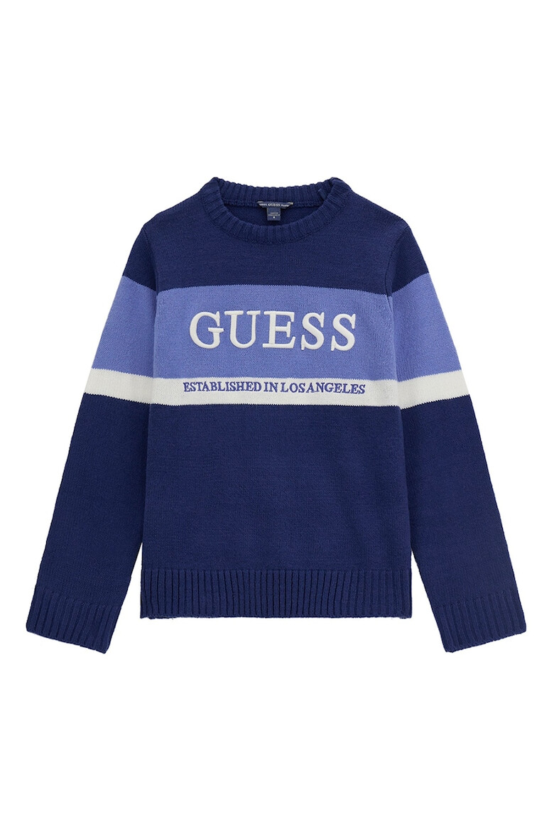 GUESS KIDS GUESS Пуловер с овално деколте и бродирано лого - Pepit.bg