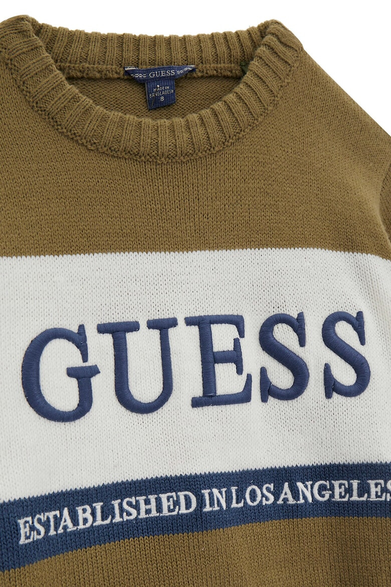 GUESS KIDS GUESS Пуловер с овално деколте и бродирано лого - Pepit.bg