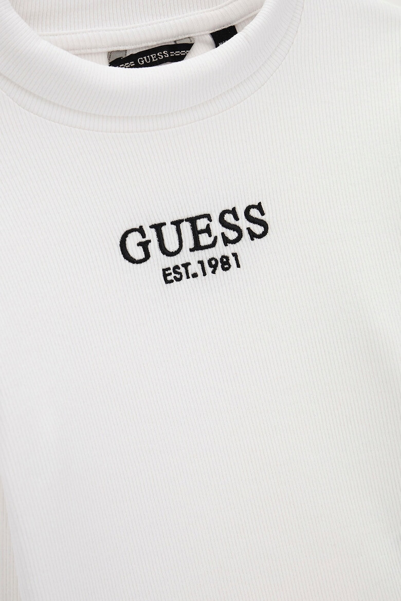 GUESS Рипсена блуза с бродирано лого - Pepit.bg