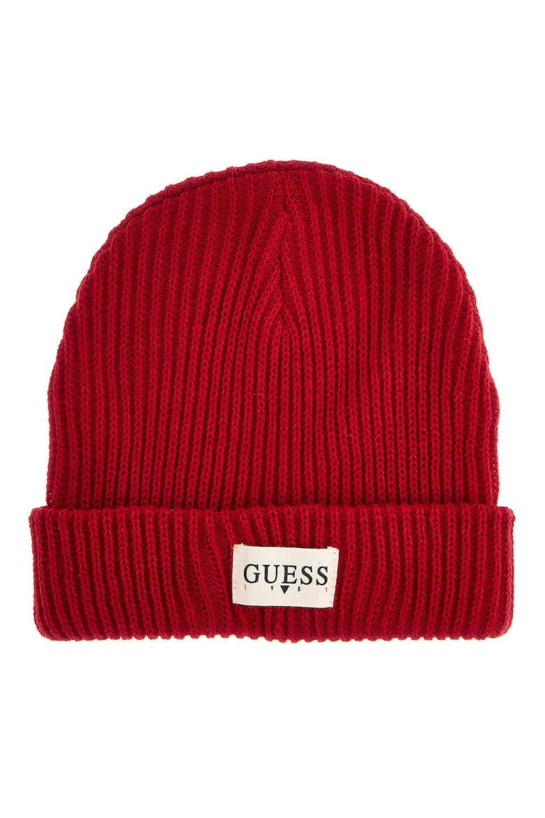 GUESS Рипсена шапка с лого - Pepit.bg