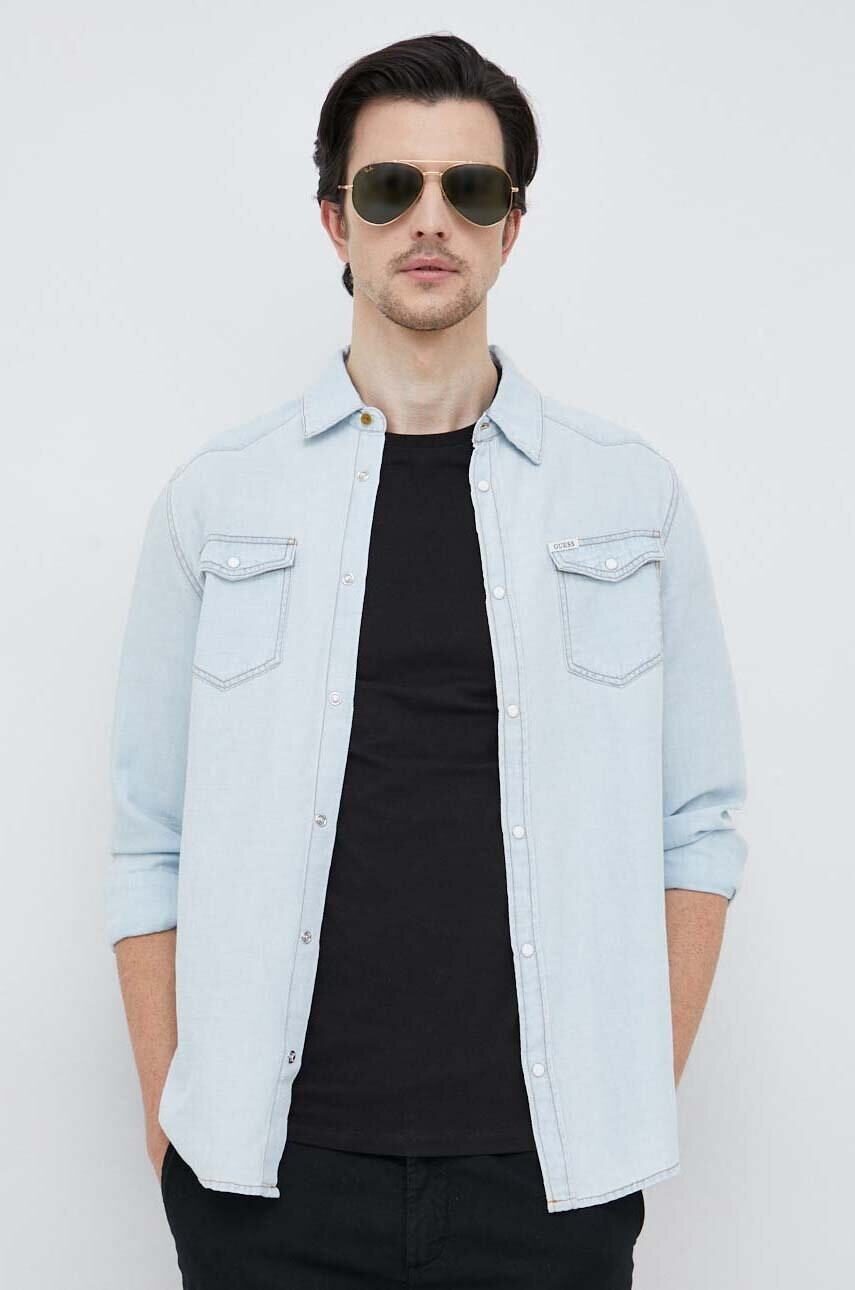 GUESS Риза с лен - Pepit.bg