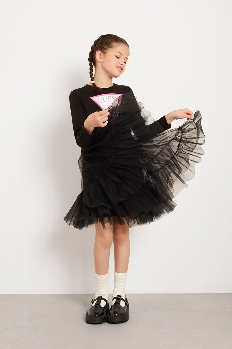 GUESS KIDS Рокля с тюл и лого - Pepit.bg
