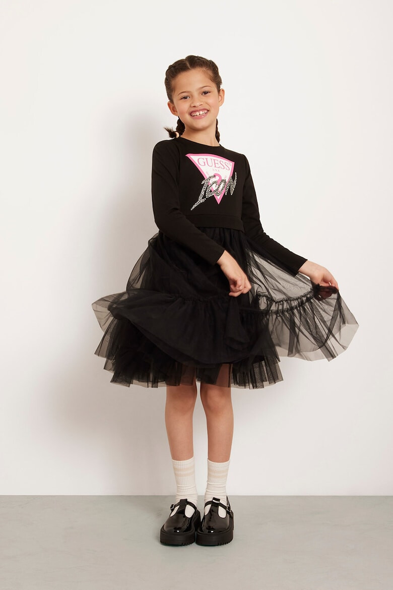GUESS KIDS Рокля с тюл и лого - Pepit.bg
