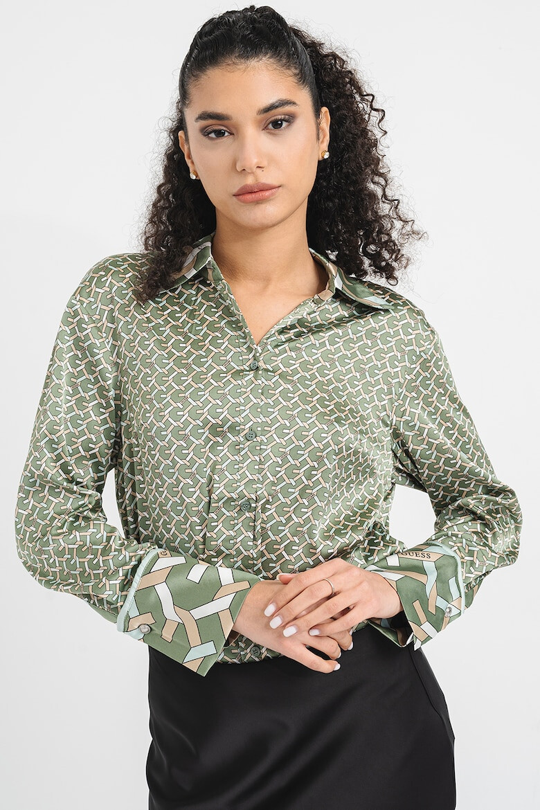 GUESS Сатинирана риза с лого - Pepit.bg
