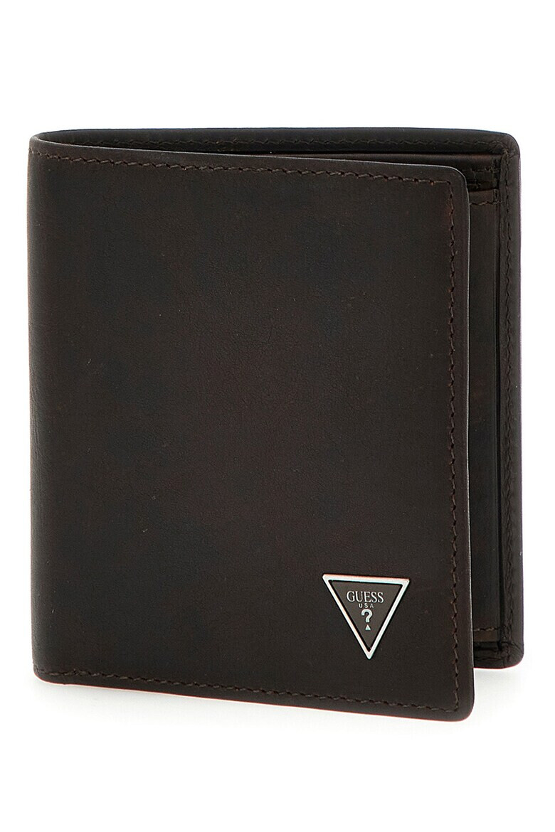 GUESS Сгъваем кожен портфейл с лого - Pepit.bg