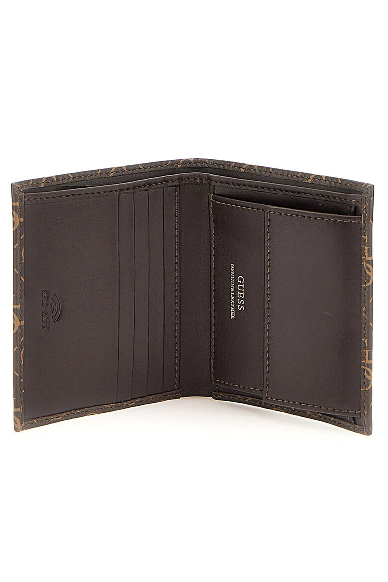 GUESS Сгъваем кожен портфейл с монограм - Pepit.bg