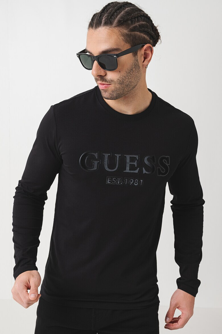 GUESS Слим блуза с лого - Pepit.bg