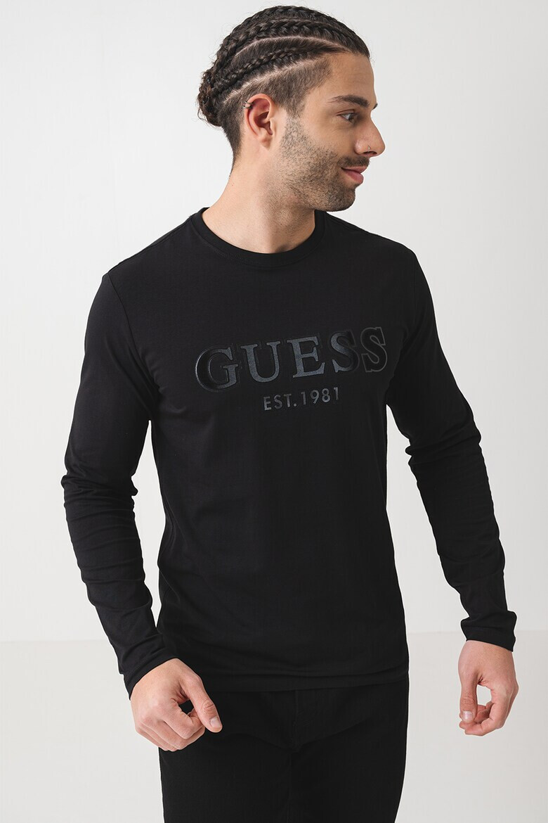 GUESS Слим блуза с лого - Pepit.bg