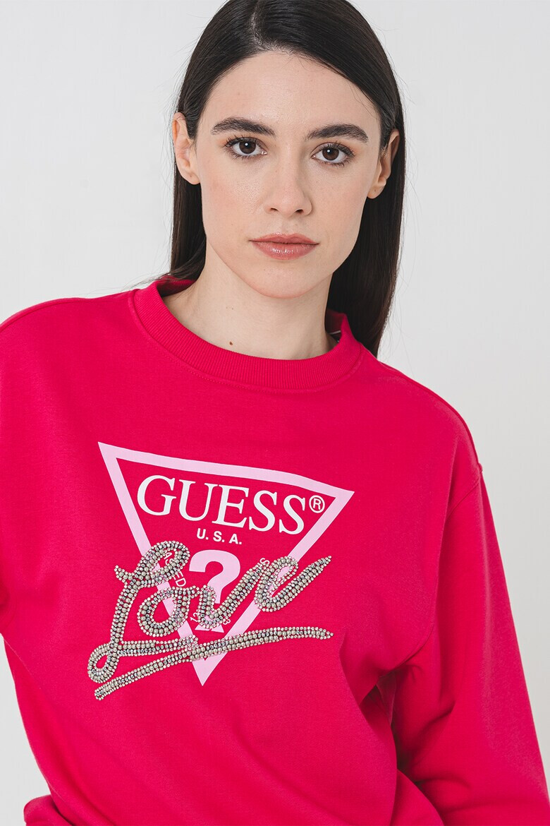 GUESS Суитшърт с декоративни камъни - Pepit.bg