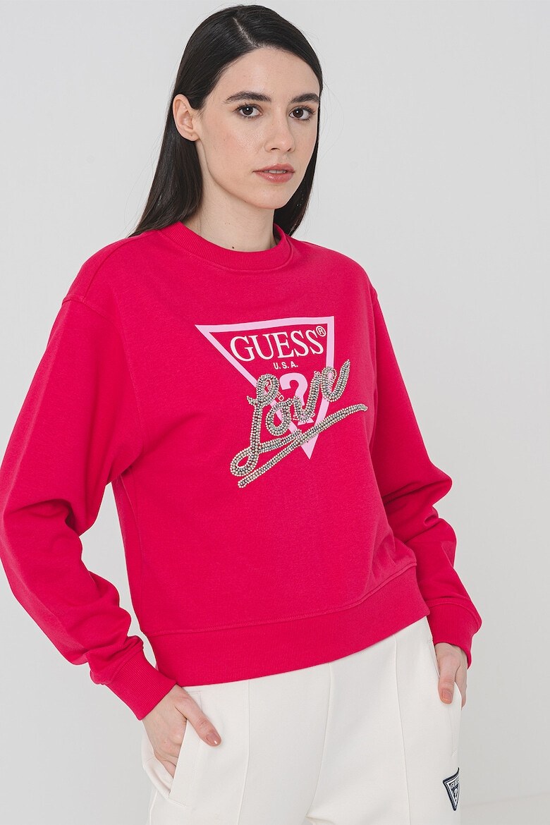 GUESS Суитшърт с декоративни камъни - Pepit.bg