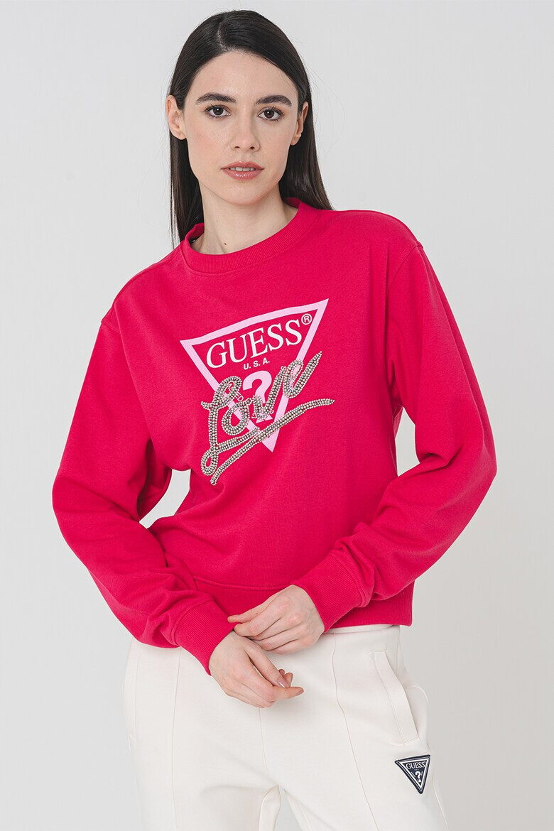 GUESS Суитшърт с декоративни камъни - Pepit.bg