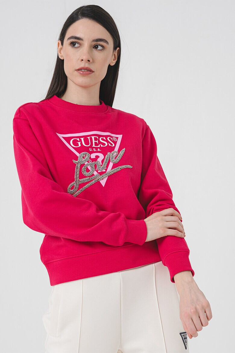 GUESS Суитшърт с декоративни камъни - Pepit.bg