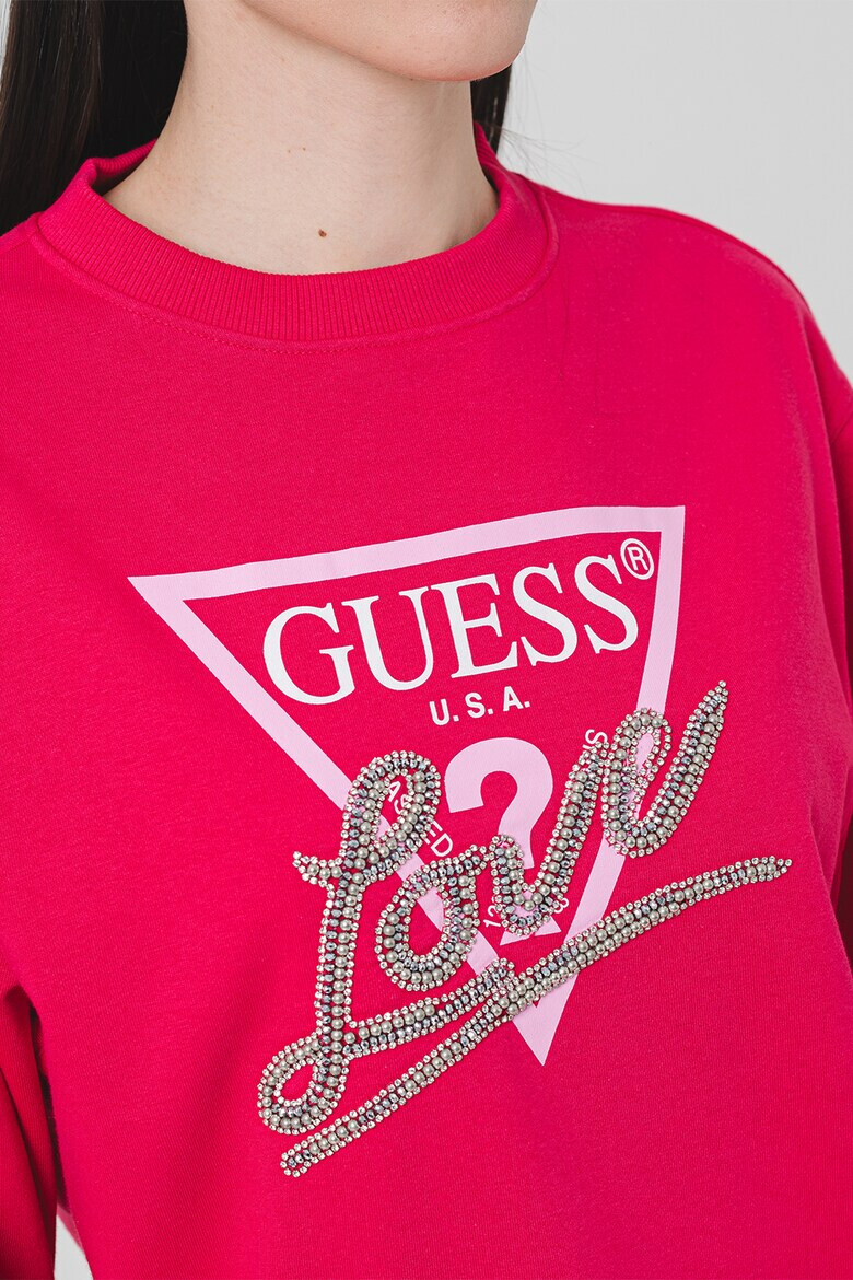 GUESS Суитшърт с декоративни камъни - Pepit.bg