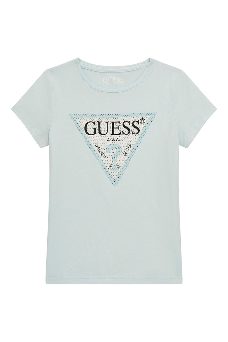 GUESS KIDS Тениска с лого и декоративни камъни - Pepit.bg