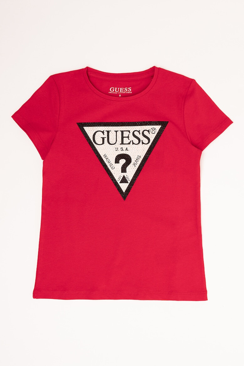 GUESS KIDS Guess - Тениска с лого и декоративни камъни - Pepit.bg