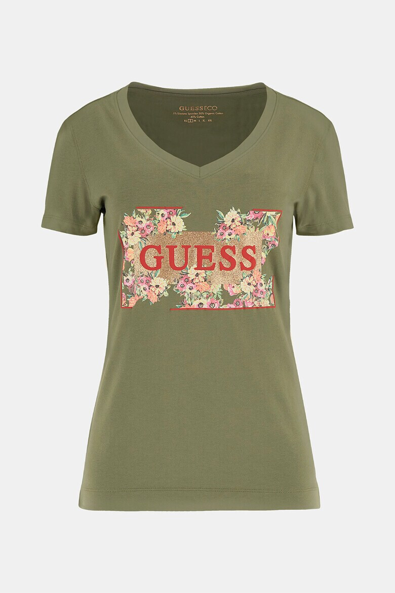 GUESS Тениска с лого и шпиц - Pepit.bg