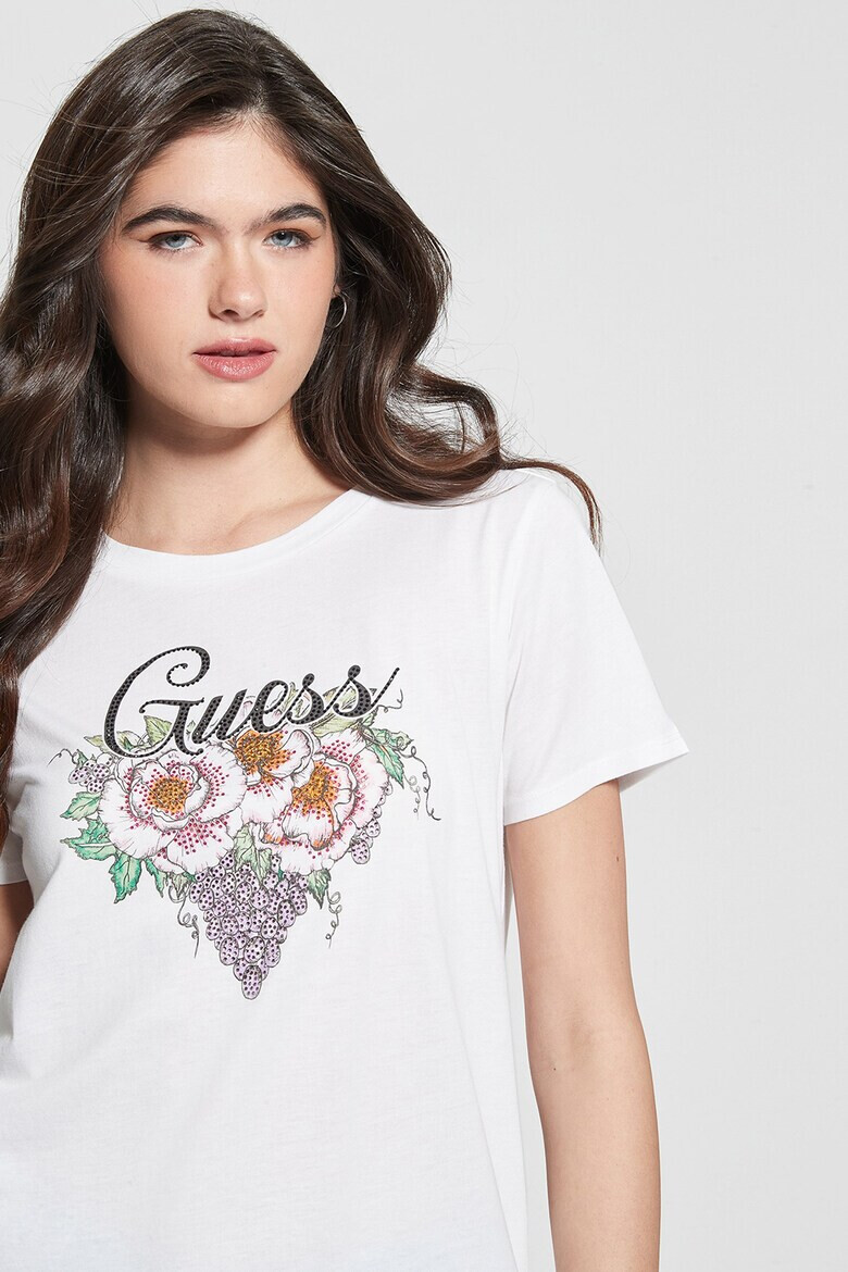 GUESS Тениска с модал с лого - Pepit.bg