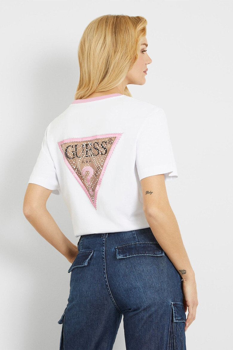 GUESS Тениска с мрежест панел на гърба - Pepit.bg