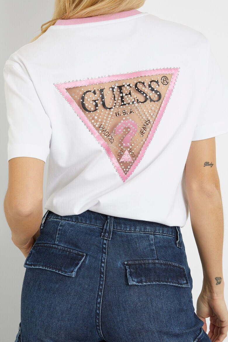 GUESS Тениска с мрежест панел на гърба - Pepit.bg