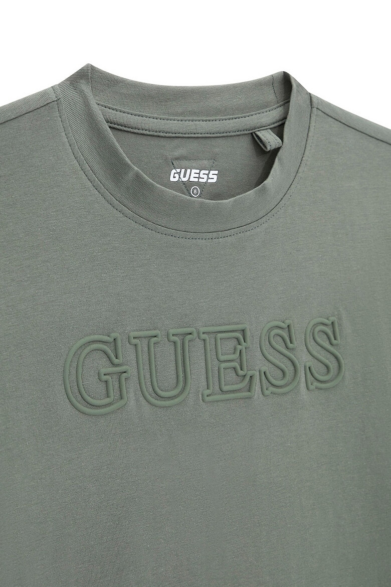 GUESS KIDS GUESS - Тениска с овално деколте и релефно лого - Pepit.bg