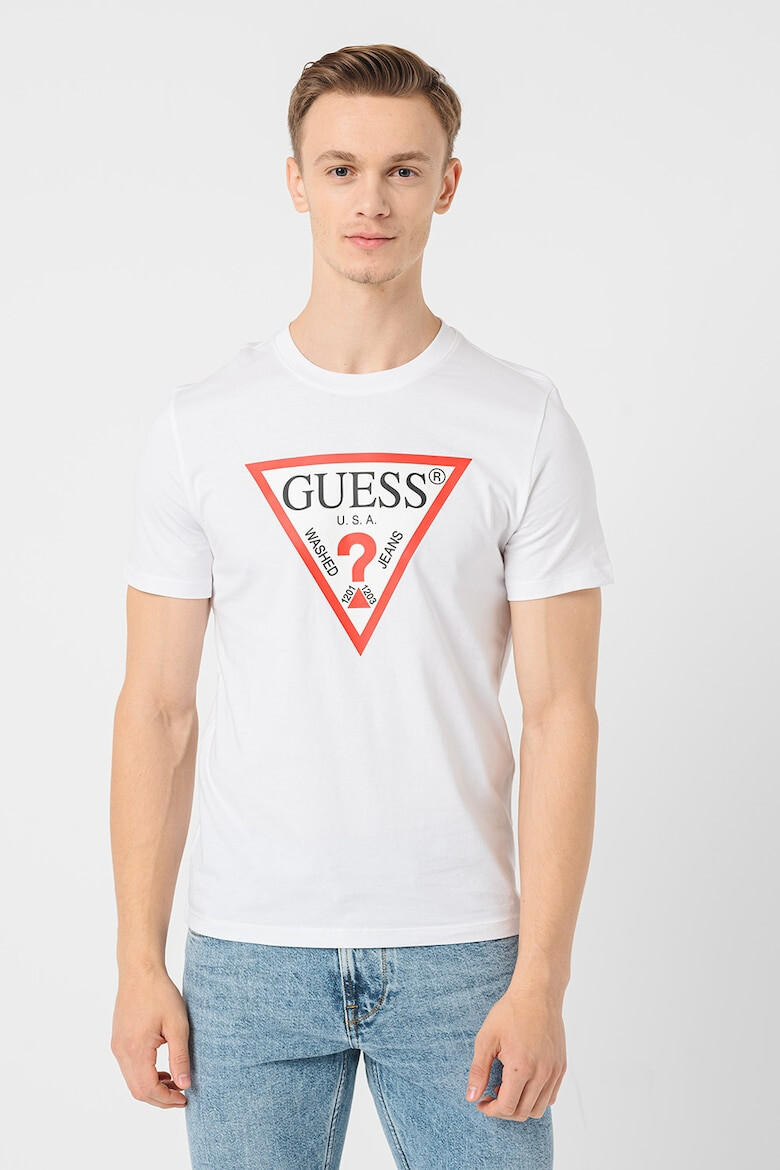 GUESS Тениска слим с лого - Pepit.bg