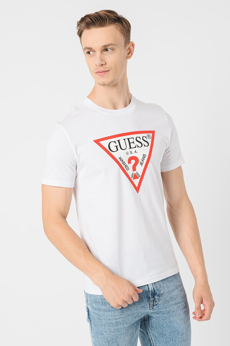 GUESS Тениска слим с лого - Pepit.bg