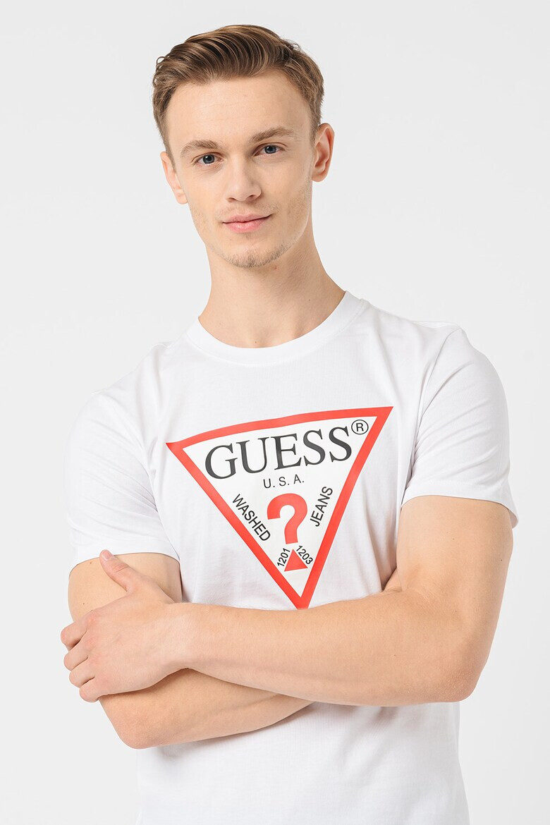 GUESS Тениска слим с лого - Pepit.bg