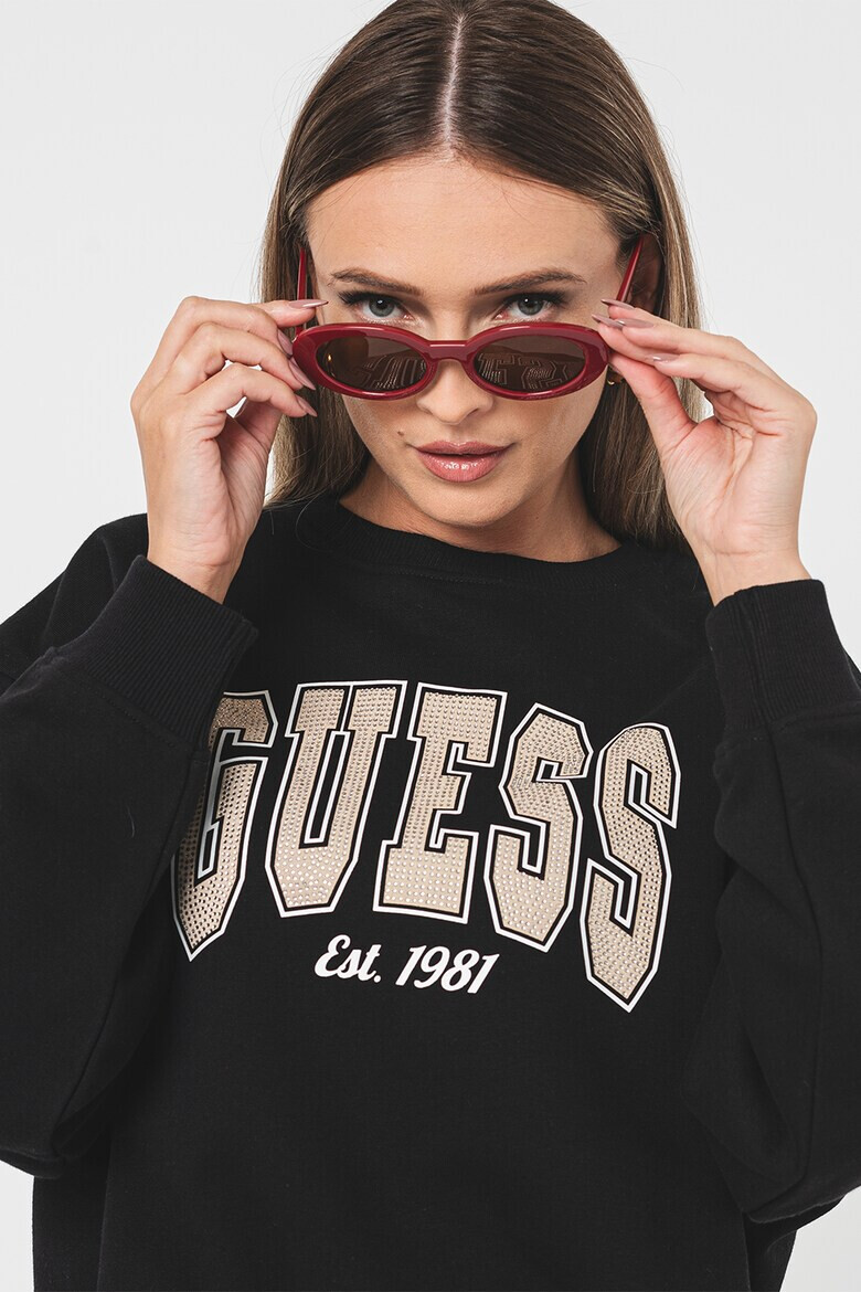 GUESS Уголемен суитшърт с лого - Pepit.bg