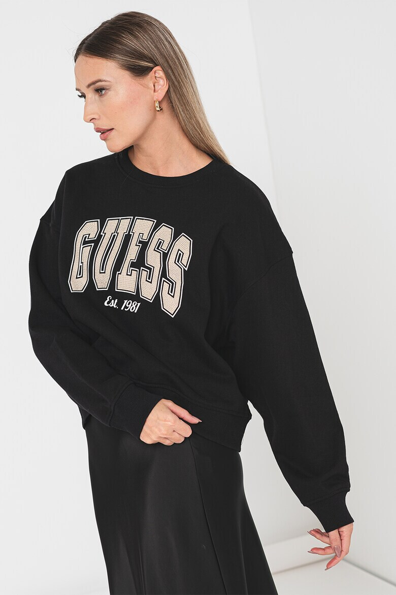 GUESS Уголемен суитшърт с лого - Pepit.bg
