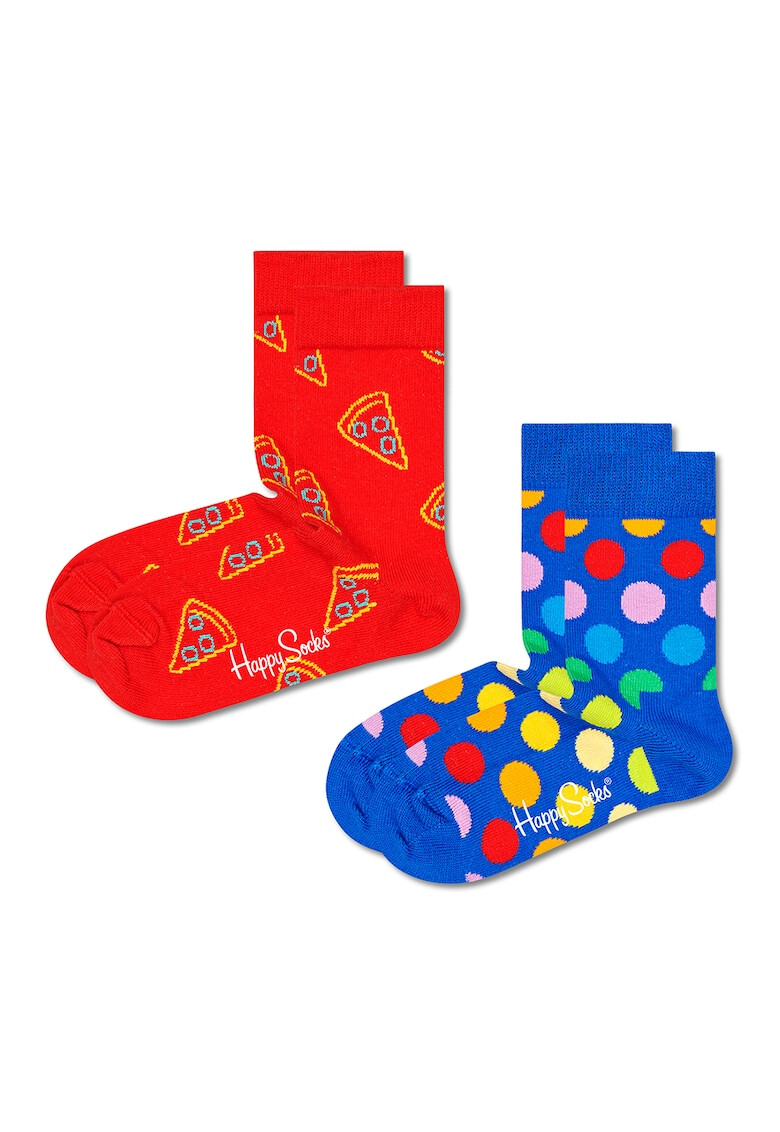 Happy Socks Чорапи на точки и фигурални шарки - 2 чифта - Pepit.bg