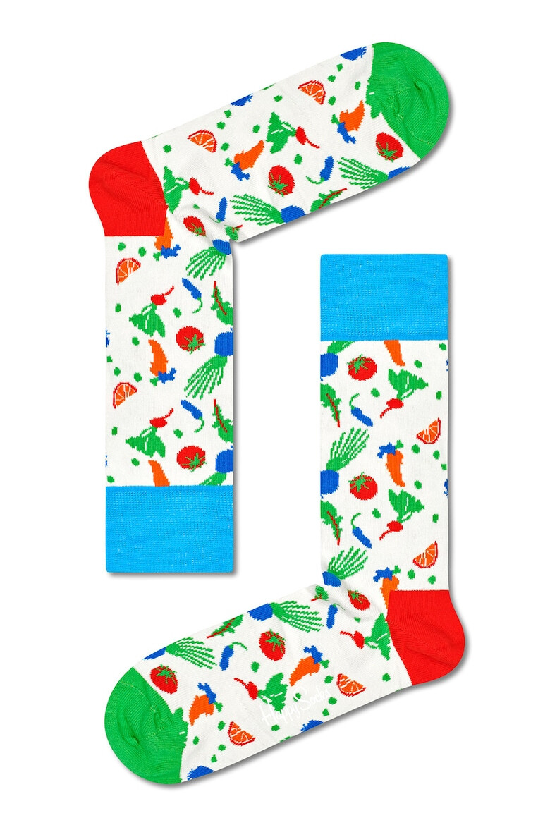 Happy Socks Унисекс дълги чорапи с десен - 3 чифта - Pepit.bg