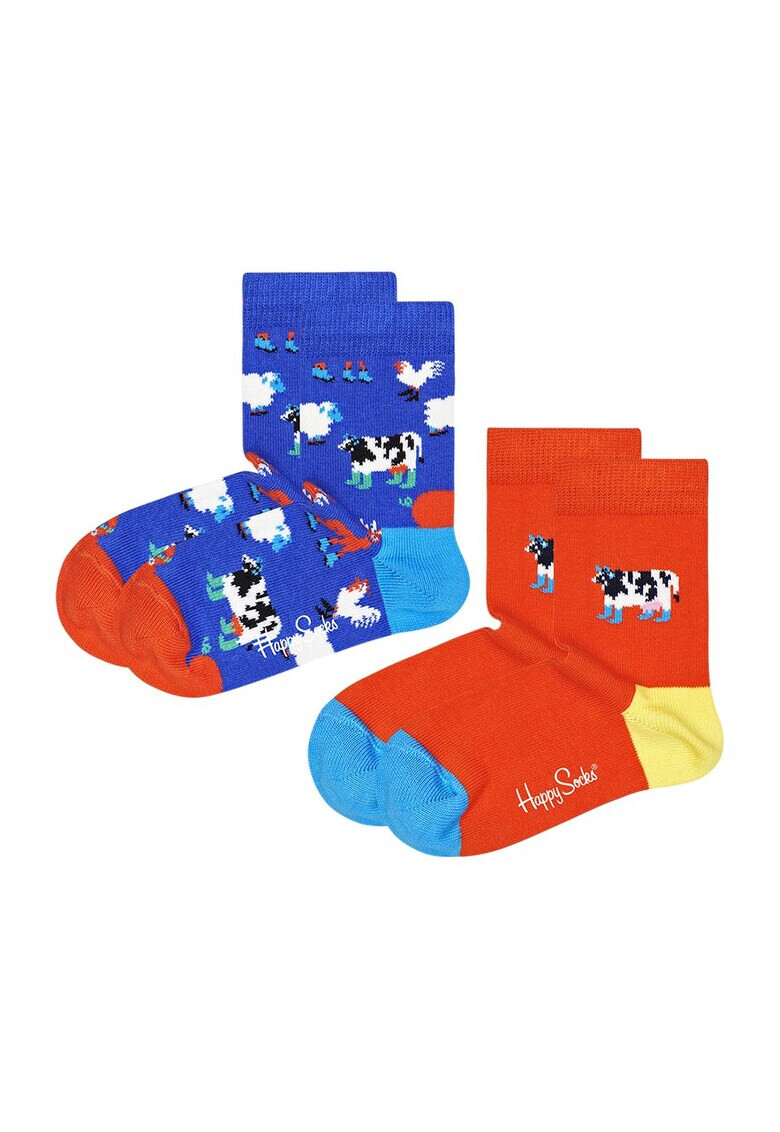 Happy Socks Чорапи с фигурална щампа - 2 чифта - Pepit.bg