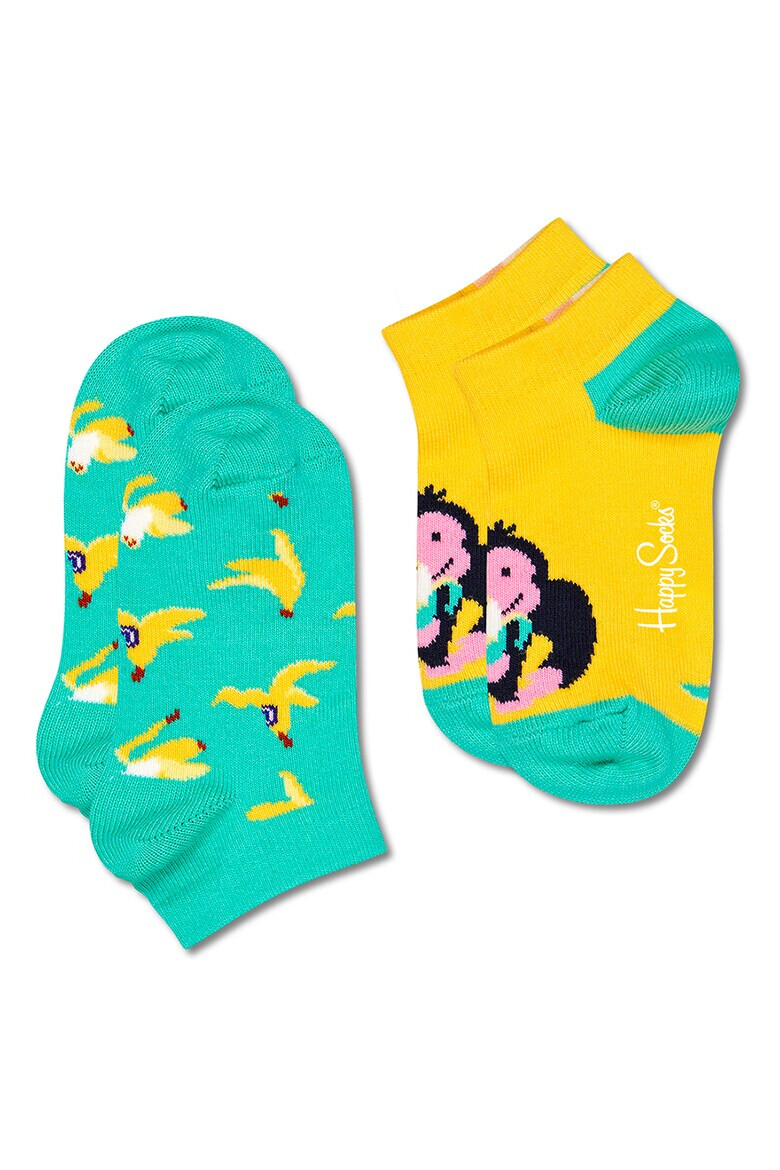 Happy Socks Десенирани чорапи до глезена - 2 чифта - Pepit.bg