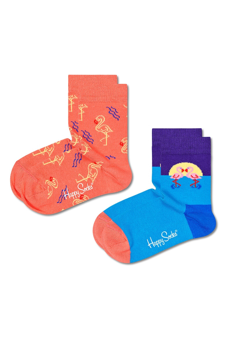 Happy Socks Десенирани чорапи с памук - 2 чифта - Pepit.bg